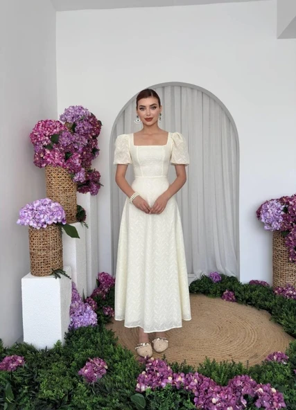 Lına Midi Elbise - Resim 9