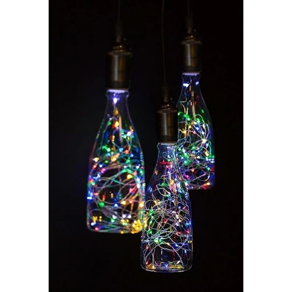 Buffer® Pilli Renkli Peri Led Işık Dekoratif Aydınlatma 5 Metre Rgb Led - 3