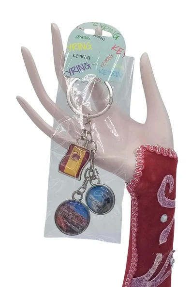 İspanya Üçlü Epoksi Metal Çift Taraflı Damla Anahtarlık Spain - Resim 5