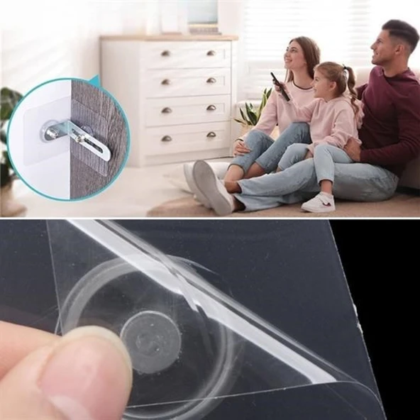 Buffer® Deprem İçin Ultra Dayanıklı Çivisiz Duvarı Delmeden Ayarlanabilir Eşya Sabitleyici Aparat - Resim 3