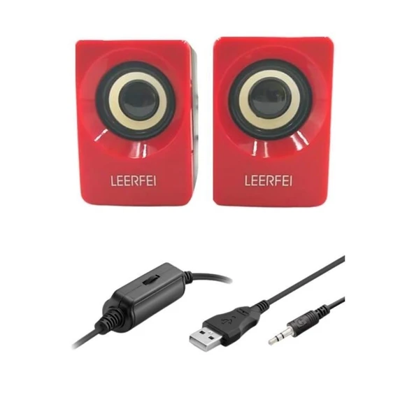Buffer® N62 1+1 Multimedia Usb Ve Jacklı Mini Hoparlör Yüksek Stereo Ses Sistemi - Resim 7