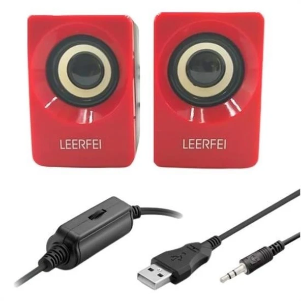 Buffer® N62 1+1 Multimedia Usb Ve Jacklı Mini Hoparlör Yüksek Stereo Ses Sistemi ürün görseli