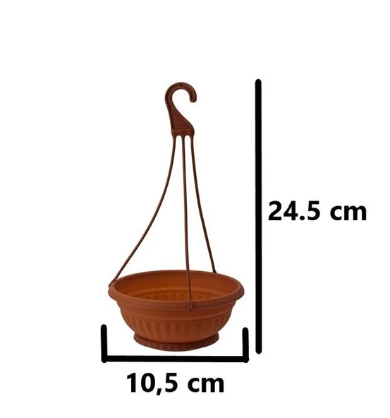 Omnipazar SY-5740 Askılı Aranjman Balkon Saksı No 1 Kahverengi 6 Adet - Resim 2