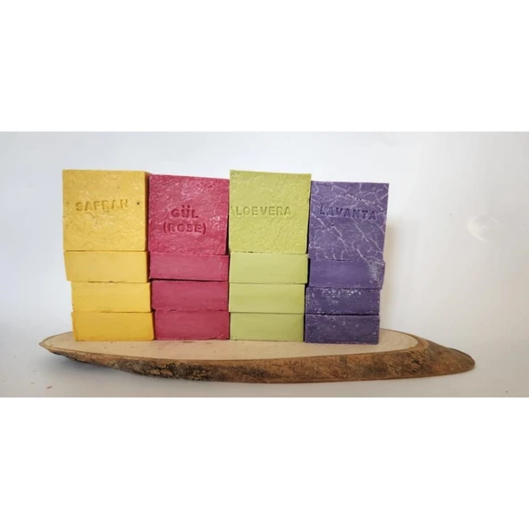 Doğal Üretim Sabunu Karışık (safran-gül-lavanta-aleovera)16'lı Set