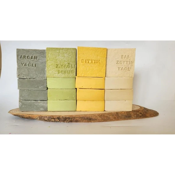 Doğal Üretim Sabunu Karışık (argan-defne-bıttım-saf Zeytinyağlı)16'lı Set ürün görseli 1