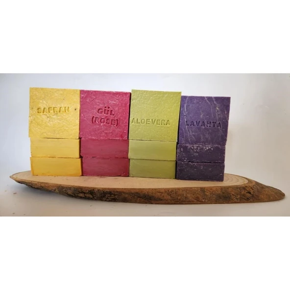 Doğal Üretim Sabunu Karışık (safran-gül-lavanta-aleovera) 12'li Set