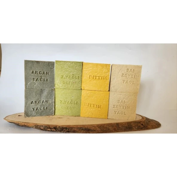 Doğal Üretim Sabunu Karışık (argan-defne-bıttım-saf Zeytinyağlı) 8'li Set ürün görseli 1