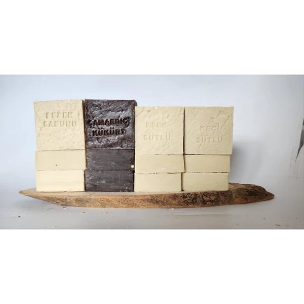 Doğal Üretim Sabunu Karışık (çam Ardıç Kükürt-bebek-eşek Sütlü-keçi Sütlü)16'lı Set ürün görseli 1