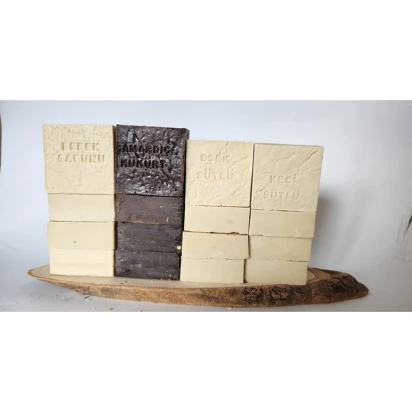 Doğal Üretim Sabunu Karışık (çam Ardıç Kükürt-bebek-eşek Sütlü-keçi Sütlü) 12'li Set