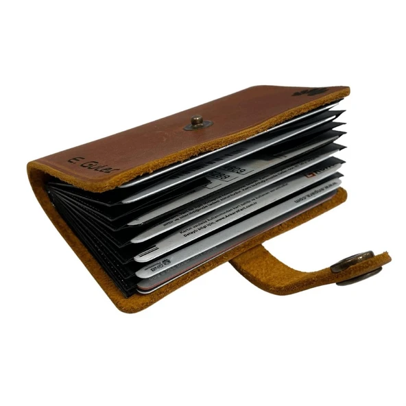 Yatay Akordiyon Plastik Kartlık Siyah, Deri Hobi Kartlık Cüzdan Yapımına Uygun - 4