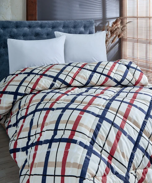 Komfort Home Tek Kişilik Baskılı Pamuklu Silikon Yorgan + Yastık / P5 ürün görseli 1