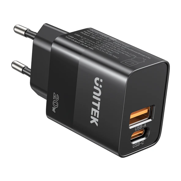 Unitek 20W Hızlı Şarj Adaptörü 1*USB-C (P1124ABK-EU) - Resim 2
