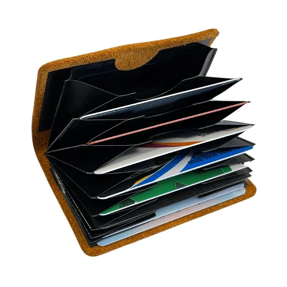 Yatay Akordiyon Plastik Kartlık Siyah, Deri Hobi Kartlık Cüzdan Yapımına Uygun - 5