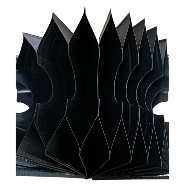 Yatay Akordiyon Plastik Kartlık Siyah, Deri Hobi Kartlık Cüzdan Yapımına Uygun - 3