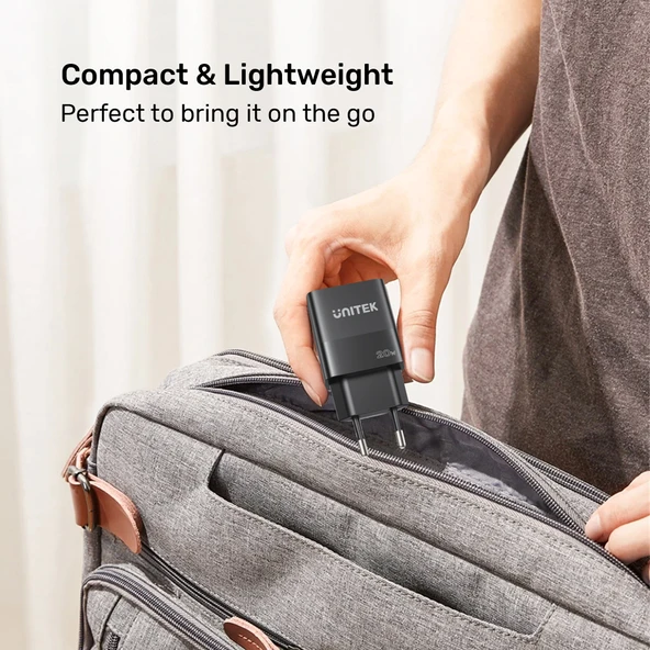 Unitek 20W Hızlı Şarj Adaptörü 1*USB-C (P1124ABK-EU) - Resim 6