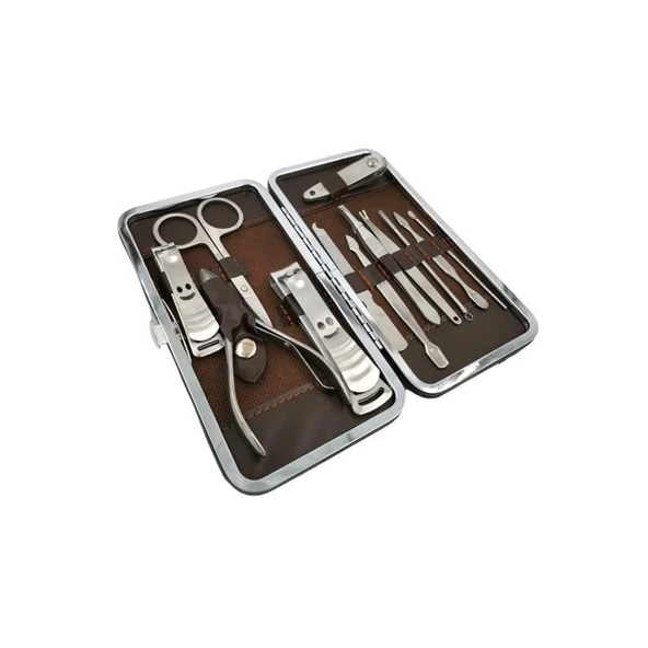 Buffer® Çantalı Manikür Pensi Profesyonel Ve Manikür Pedikür Seti 13 Parça Tırnak Eti İtici Ve Cımbı - 8