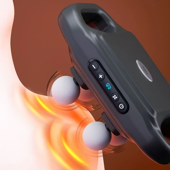 Buffer®4 Başlıklı Masaj Tabancası – 12w Derin Doku & Kas Ağrısı Giderici, 20 Seviye & 6 Mod - Siyah ürün görseli 1