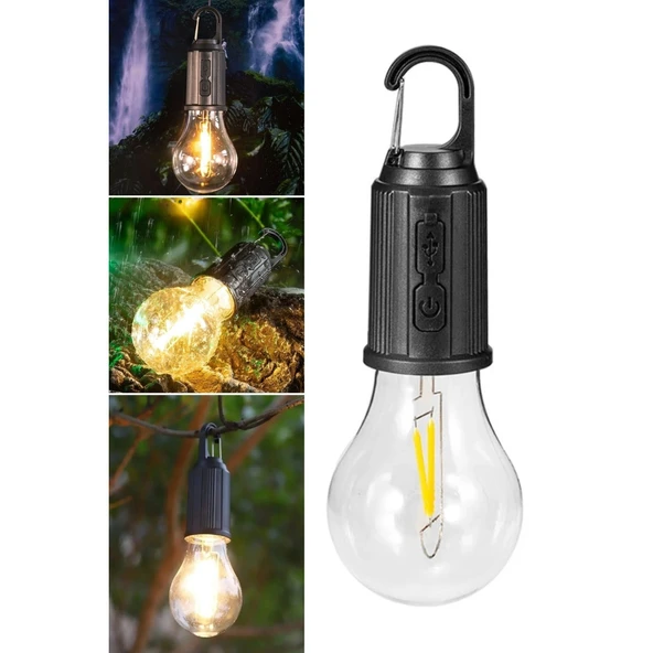 Buffer® Şarj Olabilen 3 Farklı Mod Led'li Kendiliğinden Asma Kancalı Kamp,dış Cephe Lambası - 6