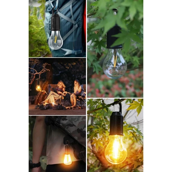 Buffer® Şarj Olabilen 3 Farklı Mod Led'li Kendiliğinden Asma Kancalı Kamp,dış Cephe Lambası - 8