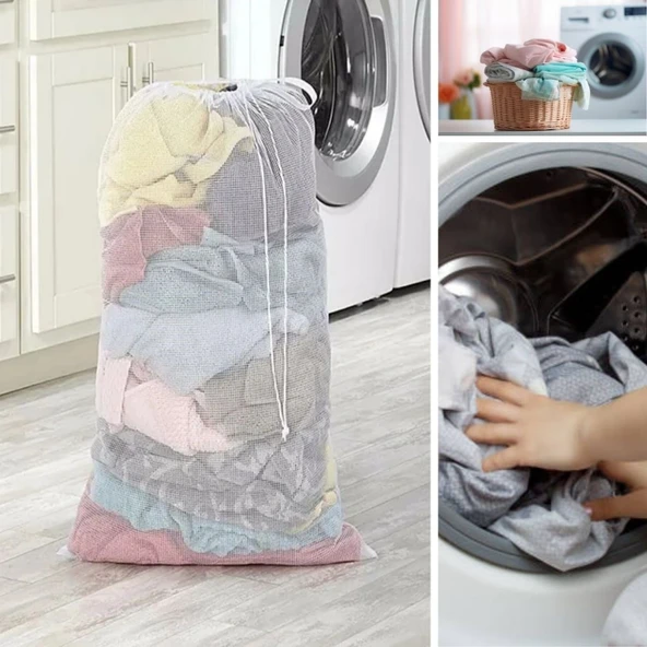 Buffer® Büyük Boy File Çamaşır Torbası 80x100 Cm | Hassas Yıkama Filesi | Yorgan, Perde, Nevresim Yıkama Torbası - 2