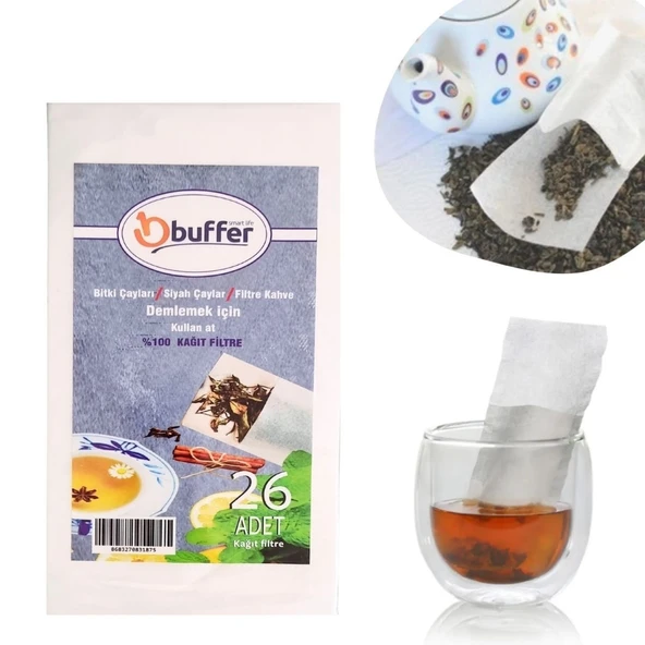 Buffer® 26 Adet Pratik Kullan At Çay,bitki Çayı,filtre Kahve Demleme Poşeti Süzgeci