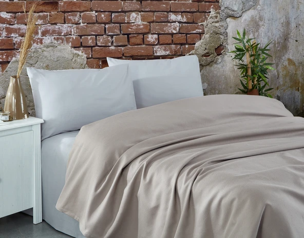 Komfort Home Çift Kişilik Ranforce Pike Takımı / S. Kahve