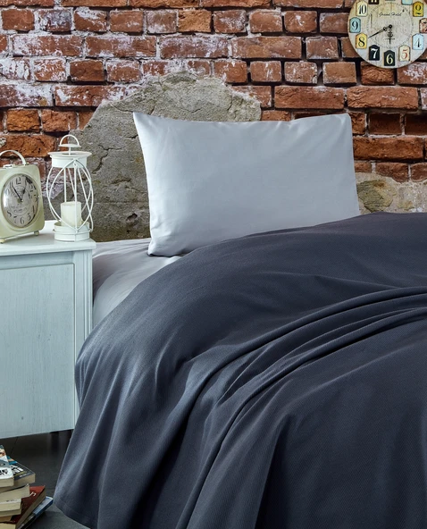 Komfort Home Tek Kişilik Ranforce Pike Takımı / Antrasit - 1