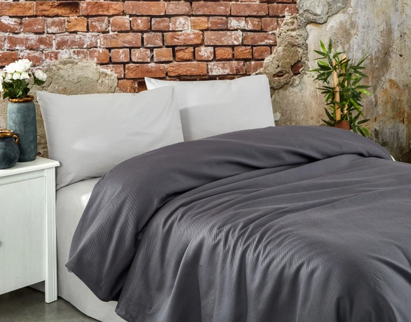 Komfort Home Çift Kişilik Ranforce Pike Takımı / Antrasit - 1