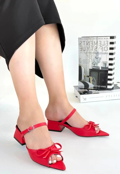 Lotta Kırmızı Cilt Kadın Topuklu Ayakkabı - Resim 3