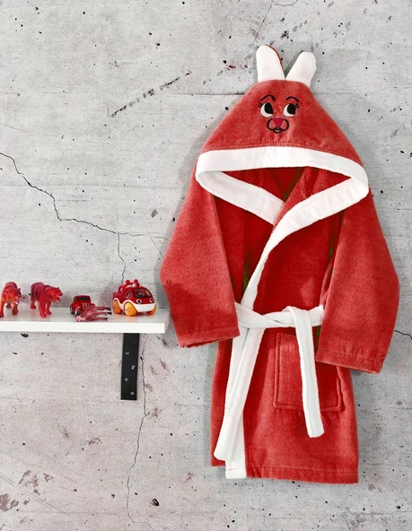 Komfort Home Kapşonlu %100 Pamuklu Çocuk Bornoz / 5-6 Yaş ürün görseli 1