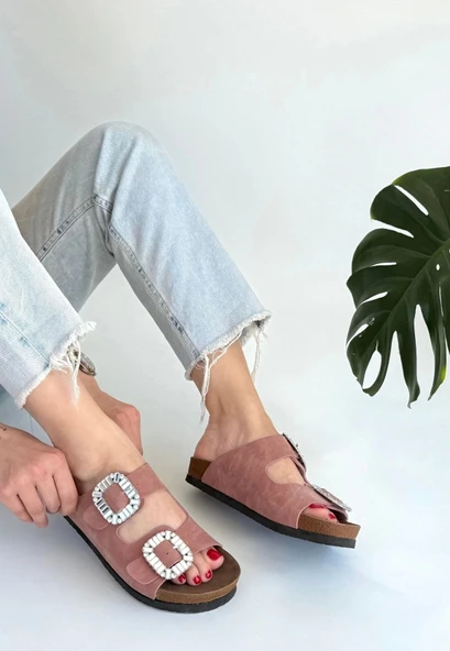 Nool Pudra Nubuk Kadın Terlik ürün görseli