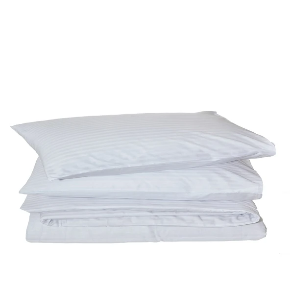 Komfort Home Tek Kişilik Çizgili Pamuk Saten Nevresim Seti / Beyaz ürün görseli 1