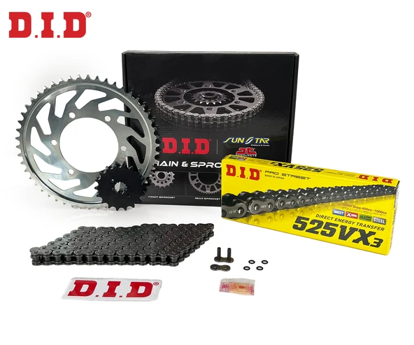 ZİNCİR DİŞLİ SETİ HONDA VT C SHADOW (600 cc)  (1990-2007) / HONDA / VT C SHADOW / 600cc / ZİNCİR: DID-525VX3 (Çelik)-120 / ÖN-ARKA DİŞLİ: SUNSTAR (16T-44T) / 1990-1991-1992-1993-1994-1995-1996-1997-19 ürün görseli 1