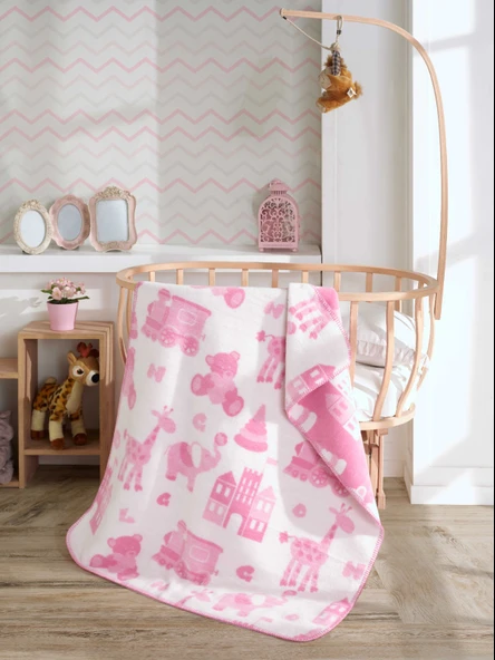 Komfort Home Pamuklu Bebek Battaniyesi 90x120 CM / Pudra ürün görseli 1