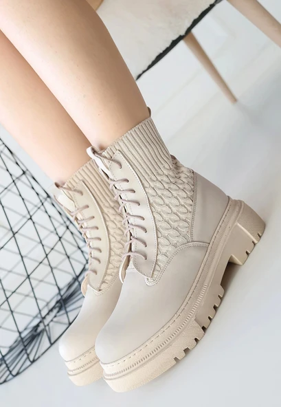 Utag Bej Cilt Bağcıklı Kadın Bot - Resim 2