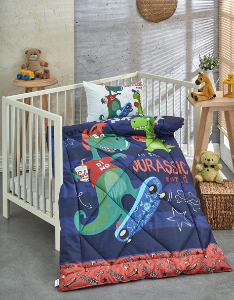 Komfort Home Baskılı %100 Pamuklu Silikon Elyaf Bebek Yorganı+Yastık ürün görseli