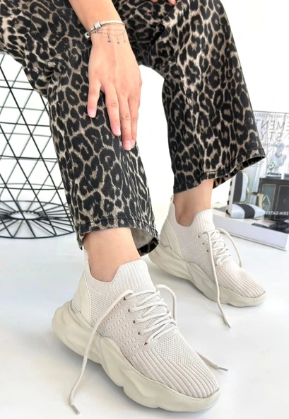 Henta Bej Triko Bağcıklı Spor Ayakkabı - Resim 3