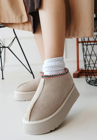 Foyk Bej Süet Kadın Bot ürün görseli