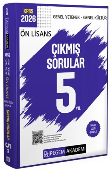 2026 KPSS Ön Lisans Genel Yetenek Genel Kültür Tamamı Video Çözümlü Çıkmış Sorular 5 Yıl Pegem ürün görseli