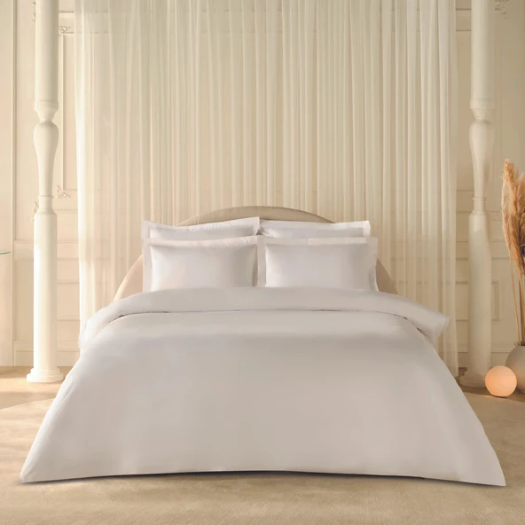 Komfort Home White Collection 80 Tel %100 Pamuk Percale Battal Boy Nevresim Takımı Beyaz ürün görseli