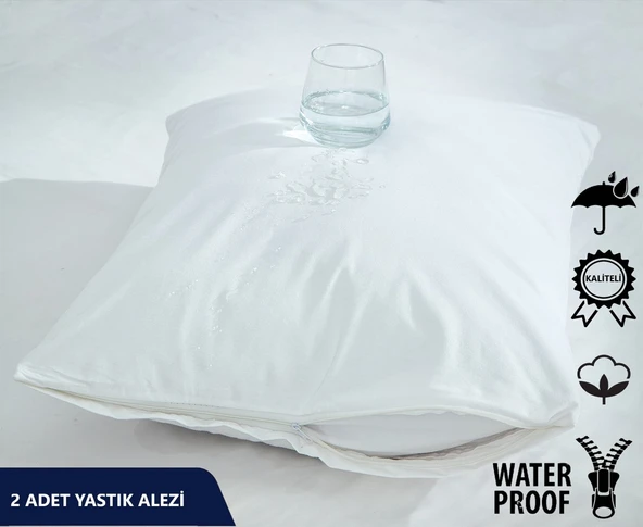 Komfort Home 50x70 cm Pamuklu Sıvı Geçirmez Yastık Koruyucu Alez 2 Adet - 1