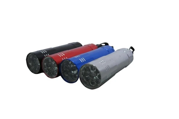 9 Ledli Pilli EL Feneri Kamp Dağcı Lamba Fener ürün görseli 1