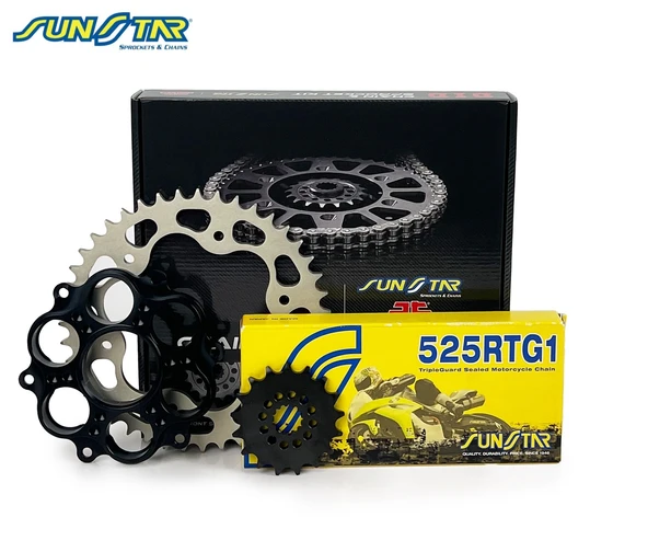 ZİNCİR DİŞLİ SETİ DUCATI PANIGALE / SP (1198 cc)  (2008-2011) / DUCATI / PANIGALE / SP / 1198cc / ZİNCİR: SUNSTAR 525RTG1 (Gold)-98 / ÖN DİŞLİ: SUNSTAR (15T) / ARKA DİŞLİ: JT (38T) / 2008-2009-2010-20 - 1