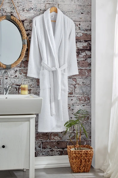 Komfort Home Pamuklu Bornoz - XL Beden - Beyaz ürün görseli 1