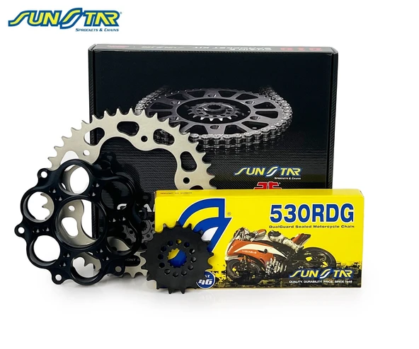 ZİNCİR DİŞLİ SETİ DUCATI MULTISTRADA S (1260 cc)  (2018-2021) / DUCATI / MULTISTRADA S / 1260cc / ZİNCİR: SUNSTAR 530RDG (Çelik)-114 / ÖN DİŞLİ: SUNSTAR (15T) / ARKA DİŞLİ: JT (40T) / 2018-2019-2020-2