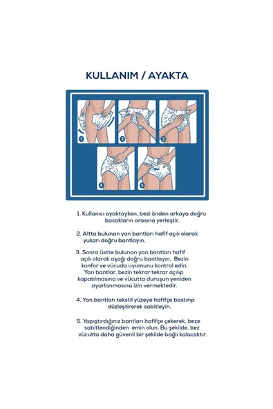 Premium Bel Bantlı Hasta Bezi 6 Damla Medium Orta Boy M Beden 30'lu 2 Paket 60 Adet - 5