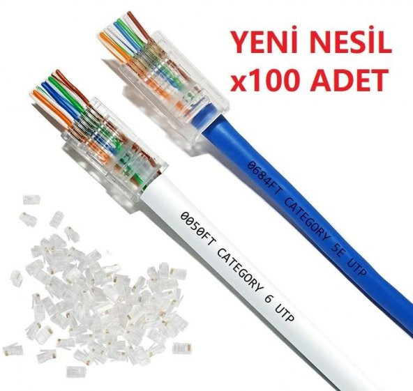 PrimeX PX-560C6 RJ-45 Cat6 100 Lü Paket Yeni Nesil RJ45 Jack UTP - 2