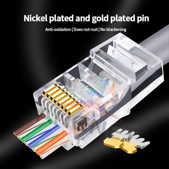 PrimeX PX-560C6 RJ-45 Cat6 100 Lü Paket Yeni Nesil RJ45 Jack UTP - 6