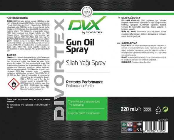 Dvx Silah Yağı Spreyi 220 ml - 2