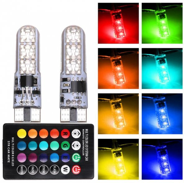 Kumandalı Çakarlı Park Lambası Park Ledi T10 Dipsiz Ampul - 2